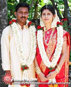 Sudheesh Saritha marriage photos at East west Auditorium Changanacherry